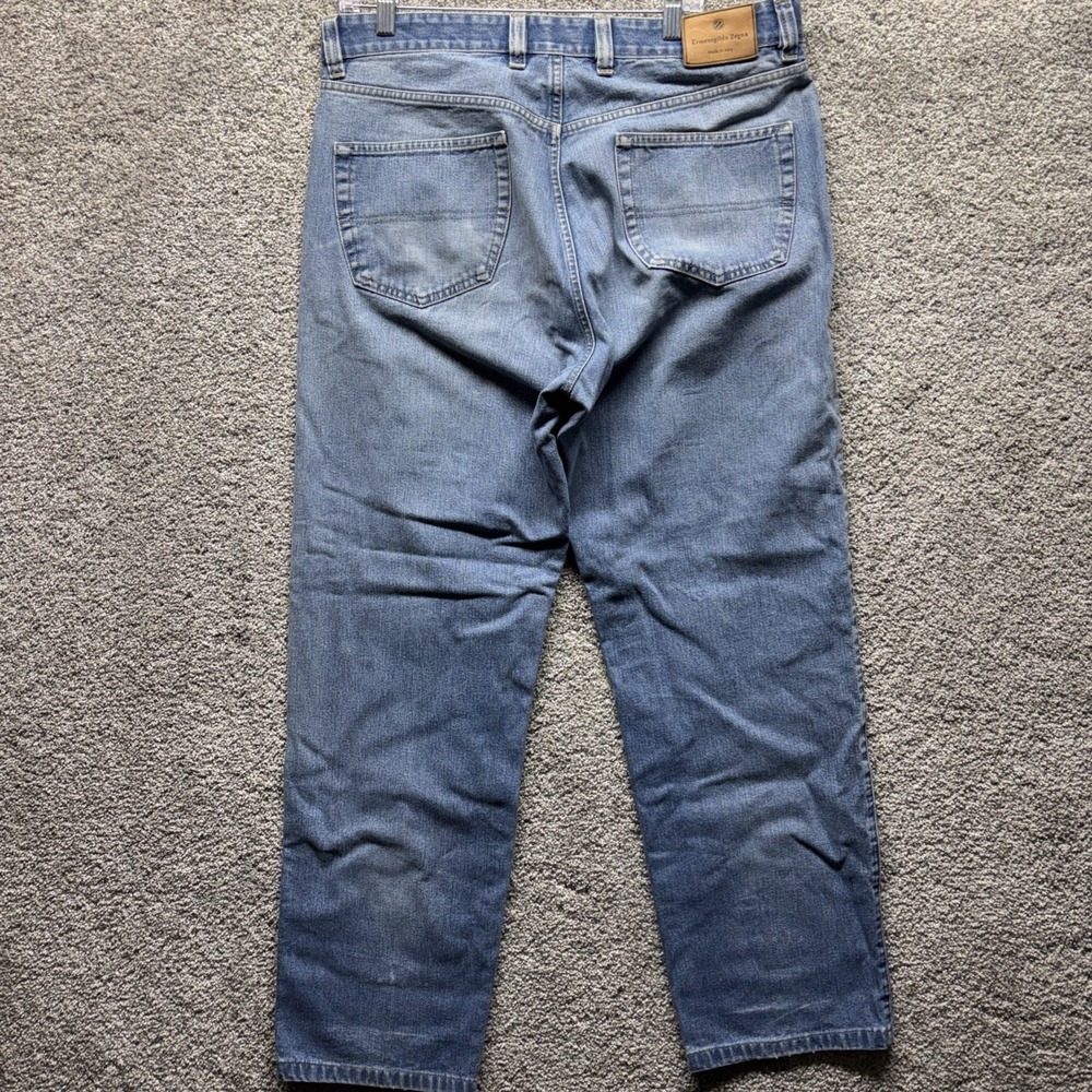 Ermenegildo Zegna Jeans Mens 36x32 Faded Blue 5 Pocket Made‎ In Italy Straight
